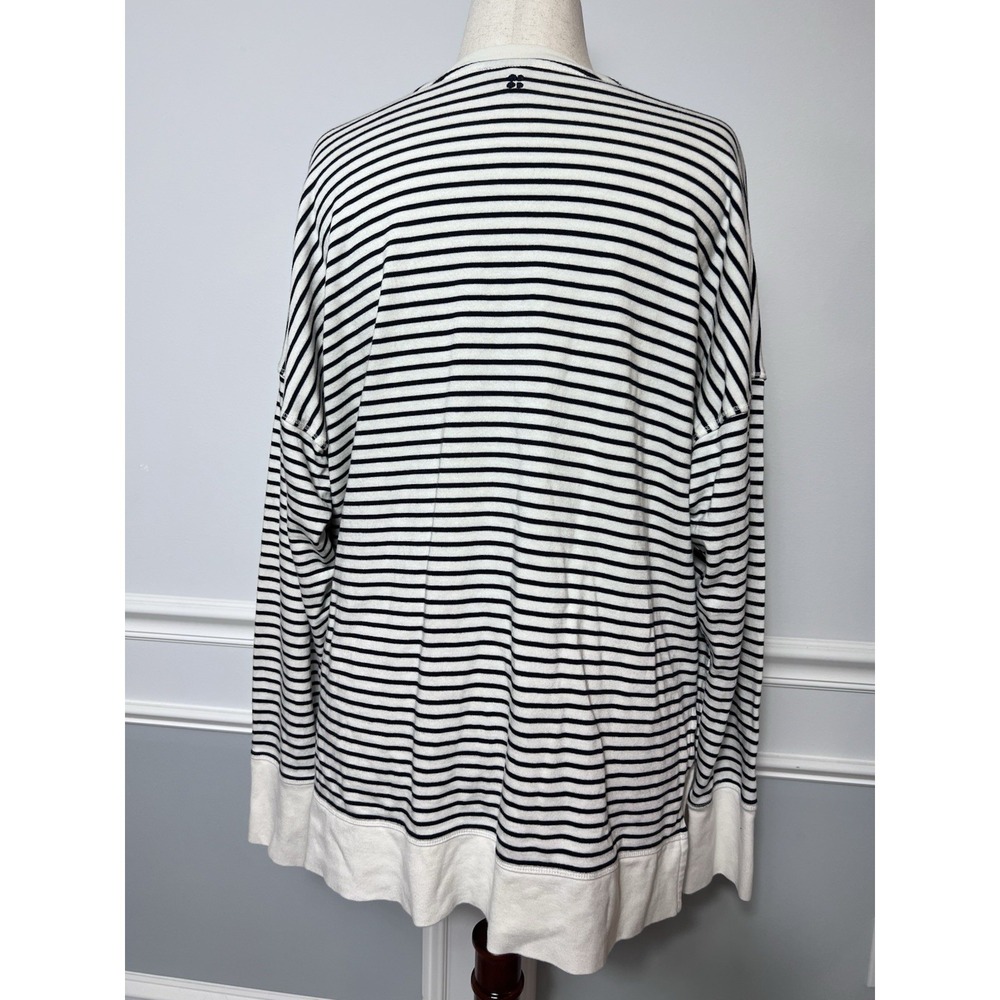Sweaty Betty London-XXL-Sweatshirt-Black Ivory-Athleisure-French Terry-Lounge - Picture 7 of 12